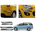 Auto Beast Rubber Car Bumper Protector Guard with DoubleChrome Strip Compatible with Tata Indigo Marina Car | Car Bumper Protector Set 4