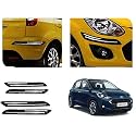 Auto Beast Rubber Car Bumper Protector Guard with DoubleChrome Strip Compatible with i10 Grand Nios Car | Car Bumper Protector Set 4
