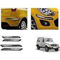 Auto Beast Rubber Car Bumper Protector Guard with DoubleChrome Strip Compatible with Maruti Suzuki Gypsy King Car | Car Bumper Protector Set 4