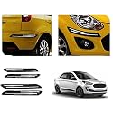 Auto Beast Rubber Car Bumper Protector Guard with DoubleChrome Strip Compatible with Compatible withd F.i.g.o Aspire 2019 Car | Car Bumper Protector Set 4
