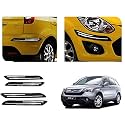 Auto Beast Rubber Car Bumper Protector Guard with DoubleChrome Strip Compatible with CRV Car | Car Bumper Protector Set 4