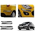 Auto Beast Rubber Car Bumper Protector Guard with DoubleChrome Strip Compatible with Nissan Sunny New Car | Car Bumper Protector Set 4