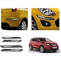 Auto Beast Rubber Car Bumper Protector Guard with DoubleChrome Strip Compatible with Nissan X Trail Car | Car Bumper Protector Set 4