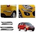 Auto Beast Rubber Car Bumper Protector Guard with DoubleChrome Strip Compatible with Tata Aria Car | Car Bumper Protector Set 4