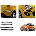Auto Beast Rubber Car Bumper Protector Guard with DoubleChrome Strip Compatible with Tata Zica Car | Car Bumper Protector Set 4