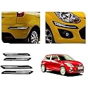 Auto Beast Rubber Car Bumper Protector Guard with DoubleChrome Strip Compatible with Maruti Suzuki Swift Type 3 Car | Car Bumper Protector Set 4