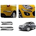 Auto Beast Rubber Car Bumper Protector Guard with DoubleChrome Strip Compatible with Mahindra Verito Car | Car Bumper Protector Set 4