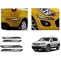 Auto Beast Rubber Car Bumper Protector Guard with DoubleChrome Strip Compatible with Jeep Compass Car | Car Bumper Protector Set 4