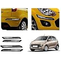 Auto Beast Rubber Car Bumper Protector Guard with DoubleChrome Strip Compatible with Santro 2018 Car | Car Bumper Protector Set 4