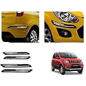Auto Beast Rubber Car Bumper Protector Guard with DoubleChrome Strip Compatible with Mahindra Nuvo Sport Car | Car Bumper Protector Set 4