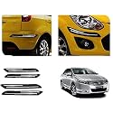Auto Beast Rubber Car Bumper Protector Guard with DoubleChrome Strip Compatible with City Car | Car Bumper Protector Set 4