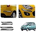 Auto Beast Rubber Car Bumper Protector Guard with DoubleChrome Strip Compatible with Maruti Suzuki WagonR 2003 Car | Car Bumper Protector Set 4