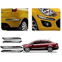 Auto Beast Rubber Car Bumper Protector Guard with DoubleChrome Strip Compatible with Linea Car | Car Bumper Protector Set 4