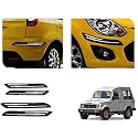 Auto Beast Rubber Car Bumper Protector Guard with DoubleChrome Strip Compatible with Maruti Suzuki Gypsy Car | Car Bumper Protector Set 4