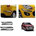 Auto Beast Rubber Car Bumper Protector Guard with DoubleChrome Strip Compatible with MG Hector Car | Car Bumper Protector Set 4