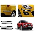 Auto Beast Rubber Car Bumper Protector Guard with DoubleChrome Strip Compatible with Tata Harrier Car | Car Bumper Protector Set 4