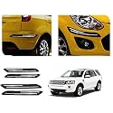 Auto Beast Rubber Car Bumper Protector Guard with DoubleChrome Strip Compatible with Rover FREEER 2 Car | Car Bumper Protector Set 4