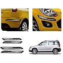 Auto Beast Rubber Car Bumper Protector Guard with DoubleChrome Strip Compatible with Skoda Yeti Car | Car Bumper Protector Set 4