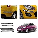 Auto Beast Rubber Car Bumper Protector Guard with DoubleChrome Strip Compatible with Tata Manza Car | Car Bumper Protector Set 4
