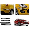 Auto Beast Rubber Car Bumper Protector Guard with DoubleChrome Strip Compatible with BRV Car | Car Bumper Protector Set 4