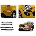Auto Beast Rubber Car Bumper Protector Guard with DoubleChrome Strip Compatible with Maruti Suzuki Baleno Car | Car Bumper Protector Set 4