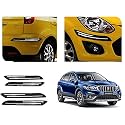 Auto Beast Rubber Car Bumper Protector Guard with DoubleChrome Strip Compatible with Maruti Suzuki Scross Facelift Car | Car Bumper Protector Set 4