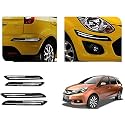 Auto Beast Rubber Car Bumper Protector Guard with DoubleChrome Strip Compatible with Mobilio Car | Car Bumper Protector Set 4