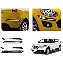 Auto Beast Rubber Car Bumper Protector Guard with DoubleChrome Strip Compatible with Nissan Kicks 2019 Car | Car Bumper Protector Set 4