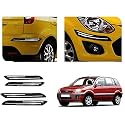 Auto Beast Rubber Car Bumper Protector Guard with DoubleChrome Strip Compatible with Compatible withd Fusion Car | Car Bumper Protector Set 4
