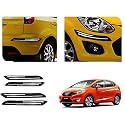 Auto Beast Rubber Car Bumper Protector Guard with DoubleChrome Strip Compatible with Jazz 2015 S and V Model Onwards Car | Car Bumper Protector Set 4