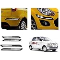 Auto Beast Rubber Car Bumper Protector Guard with DoubleChrome Strip Compatible with Santro Xing Car | Car Bumper Protector Set 4