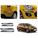 Auto Beast Rubber Car Bumper Protector Guard with DoubleChrome Strip Compatible with Datsun Go Plus Car | Car Bumper Protector Set 4