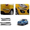 Auto Beast Rubber Car Bumper Protector Guard with DoubleChrome Strip Compatible with Renault Kwid Climber Car | Car Bumper Protector Set 4