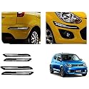 Auto Beast Rubber Car Bumper Protector Guard with DoubleChrome Strip Compatible with Maruti Suzuki Ignis Car | Car Bumper Protector Set 4