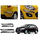 Auto Beast Rubber Car Bumper Protector Guard with DoubleChrome Strip Compatible with Maruti Suzuki S Cross Car | Car Bumper Protector Set 4
