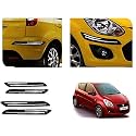 Auto Beast Rubber Car Bumper Protector Guard with DoubleChrome Strip Compatible with Maruti Suzuki Ritz Type 2 Car | Car Bumper Protector Set 4
