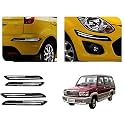 Auto Beast Rubber Car Bumper Protector Guard with DoubleChrome Strip Compatible with Toyota Qualis Car | Car Bumper Protector Set 4