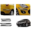 Auto Beast Rubber Car Bumper Protector Guard with DoubleChrome Strip Compatible with City Ivtec Car | Car Bumper Protector Set 4