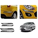 Auto Beast Rubber Car Bumper Protector Guard with DoubleChrome Strip Compatible with City Ivtec 2011 Car | Car Bumper Protector Set 4