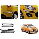 Auto Beast Rubber Car Bumper Protector Guard with DoubleChrome Strip Compatible with I10 Grand Car | Car Bumper Protector Set 4