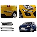 Auto Beast Rubber Car Bumper Protector Guard with Double Chrome Strip Compatible with Grand Punto Car | Car Bumper Protector Set 4