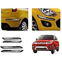 Auto Beast Rubber Car Bumper Protector Guard with DoubleChrome Strip Compatible with Maruti Suzuki Brezza 2020 Car | Car Bumper Protector Set 4