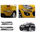 Auto Beast Rubber Car Bumper Protector Guard with DoubleChrome Strip Compatible with Captiva Car | Car Bumper Protector Set 4
