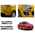 Auto Beast Rubber Car Bumper Protector Guard with DoubleChrome Strip Compatible with Maruti Suzuki Swift 2018 Car | Car Bumper Protector Set 4