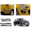 Auto Beast Rubber Car Bumper Protector Guard with DoubleChrome Strip Compatible with Creta 2020 Car | Car Bumper Protector Set 4