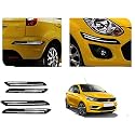 Auto Beast Rubber Car Bumper Protector Guard with DoubleChrome Strip Compatible with Tata Tiago 2020 Car | Car Bumper Protector Set 4