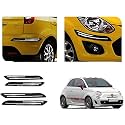 Auto Beast Rubber Car Bumper Protector Guard with DoubleChrome Strip Compatible with 500 Abarth Car | Car Bumper Protector Set 4