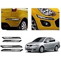 Auto Beast Rubber Car Bumper Protector Guard with DoubleChrome Strip Compatible with Maruti Suzuki SX4 Car | Car Bumper Protector Set 4