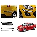 Auto Beast Rubber Car Bumper Protector Guard with DoubleChrome Strip Compatible with Verna Fluidic 4S Car | Car Bumper Protector Set 4