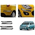 Auto Beast Rubber Car Bumper Protector Guard with DoubleChrome Strip Compatible with Maruti Suzuki WagonR 2006 2010 Car | Car Bumper Protector Set 4